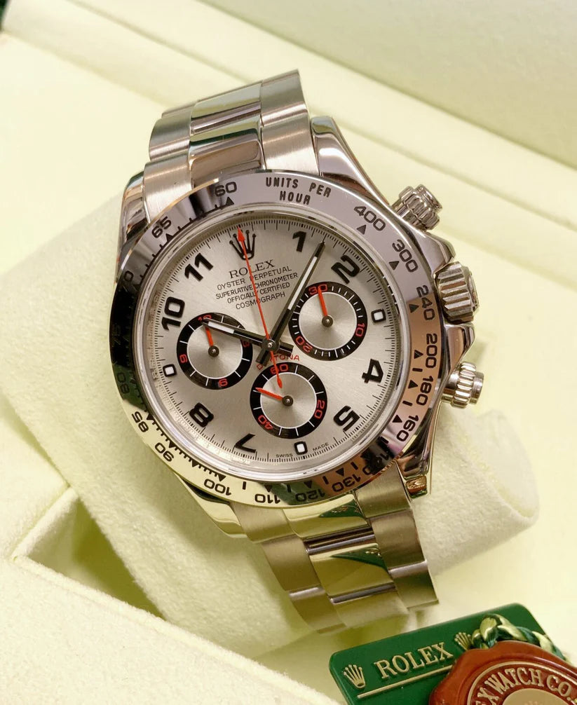 Rolex Daytona racing 116509 White Gold Silver Arabic