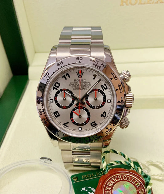 Rolex Daytona racing 116509 White Gold Silver Arabic
